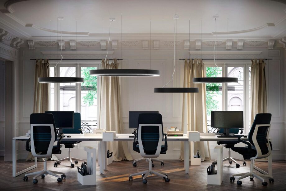 Silver Ring Pendant Lamp Panzeri