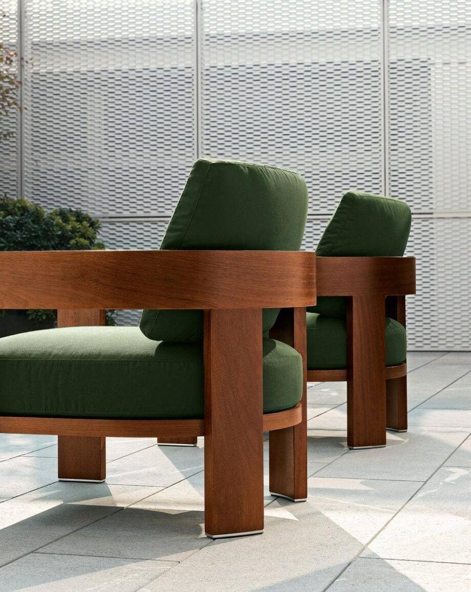 Warhol Iroko Outdoor Outdoor Armchair Minotti