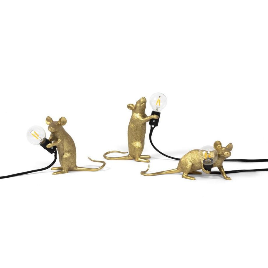 Mouse Lamp Gold Mac Table Lamp Seletti