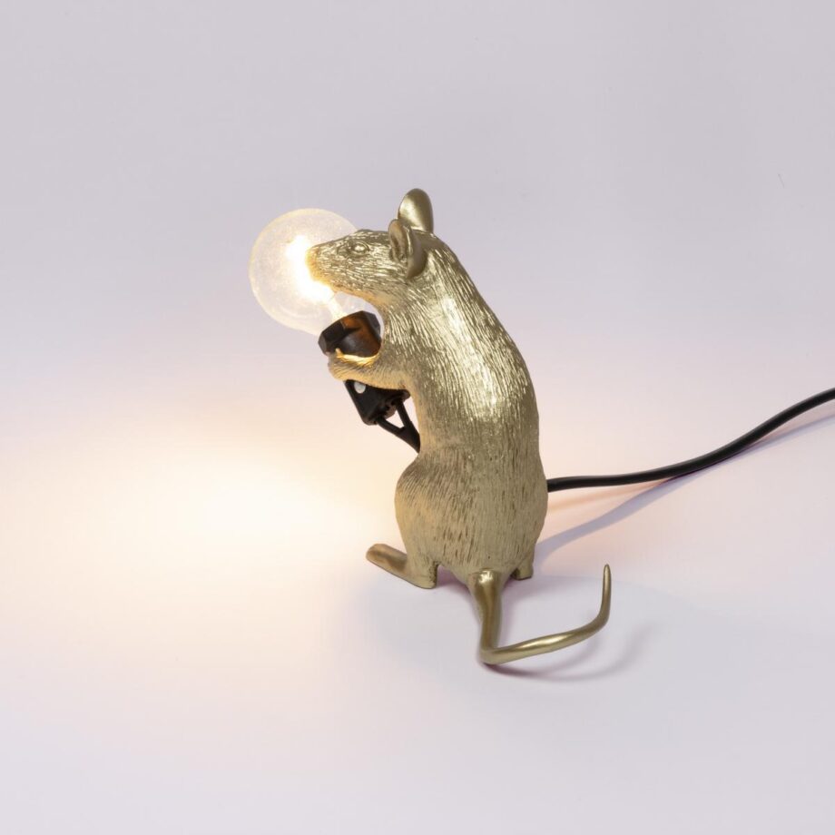 Mouse Lamp Gold Mac Table Lamp Seletti