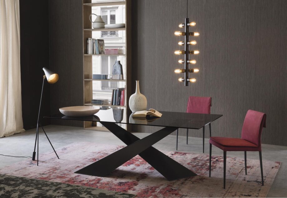 Living Graphite & Smoked Crystal Table Riflessi