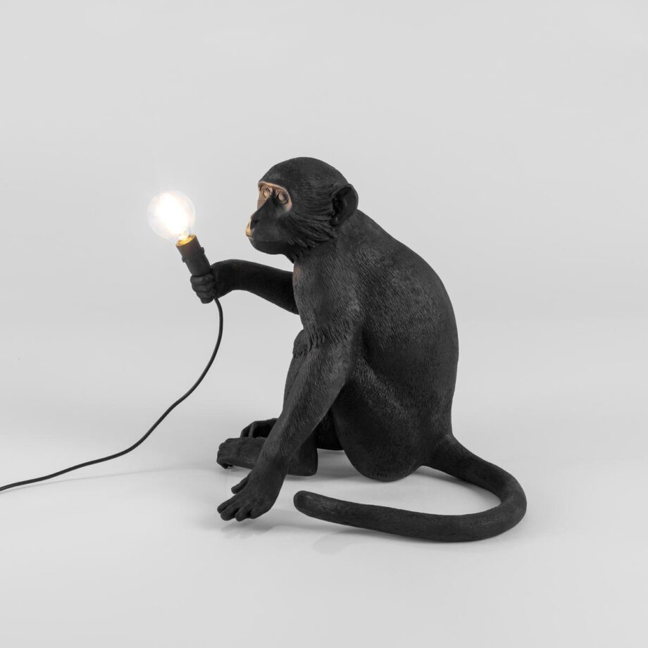 The Monkey Lamp Black Sitting Outdoor Floor Lamp Seletti