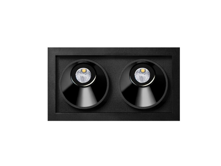 Black Foster Asymmetric Recessed 2 Spotlight Arkoslight