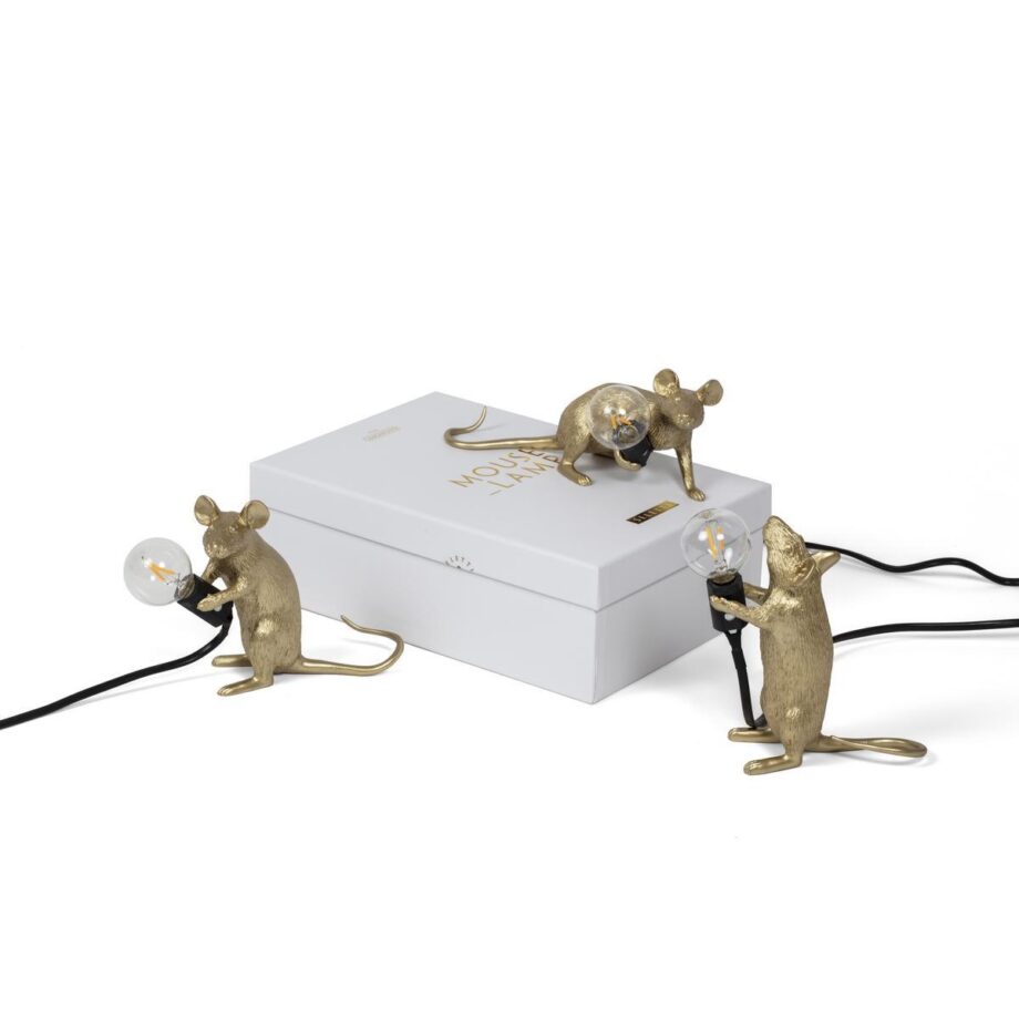 Mouse Lamp Gold Step Table Lamp Seletti