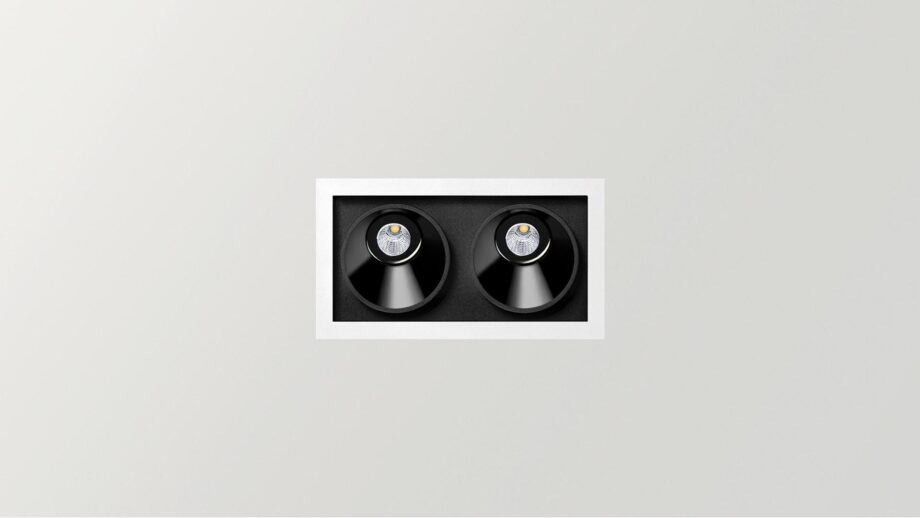 Black Foster Asymmetric Recessed 2 Spotlight Arkoslight