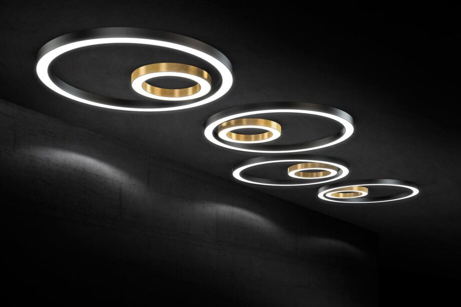 Silver Ring Pendant Lamp Panzeri