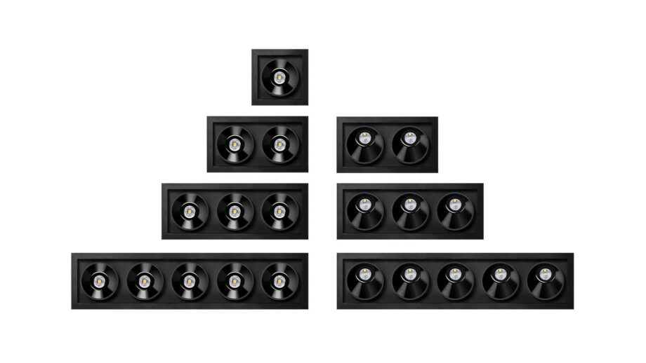 Black Foster Asymmetric Recessed 2 Spotlight Arkoslight