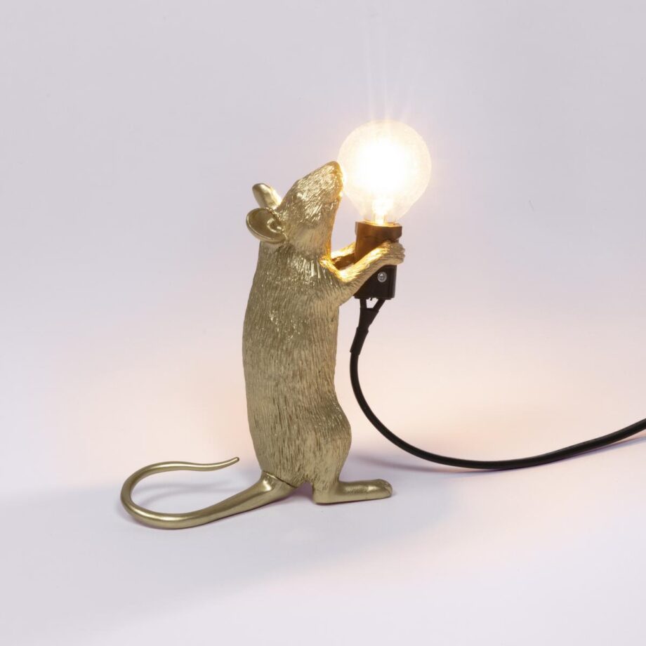 Mouse Lamp Gold Step Table Lamp Seletti