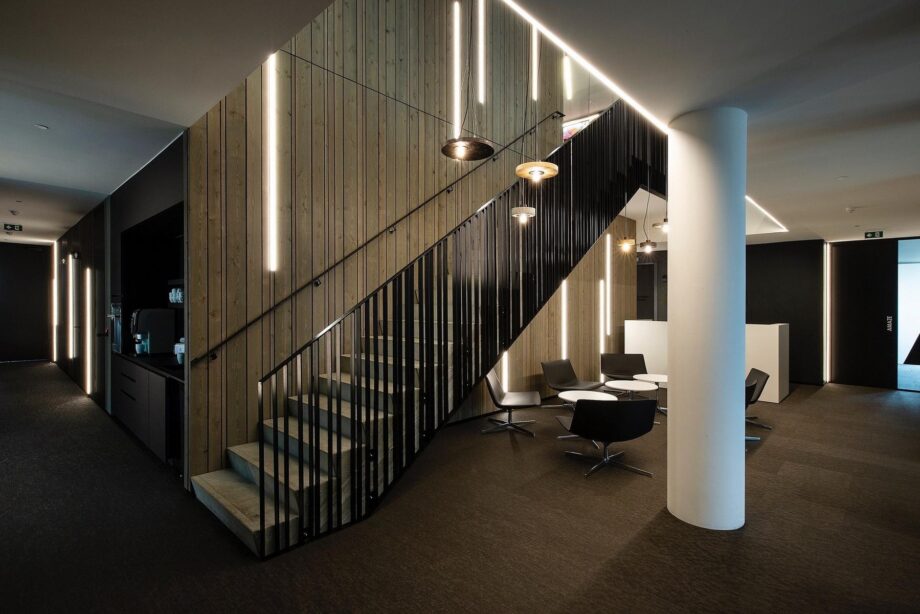 Angle Beam Ceiling Lamp Dark