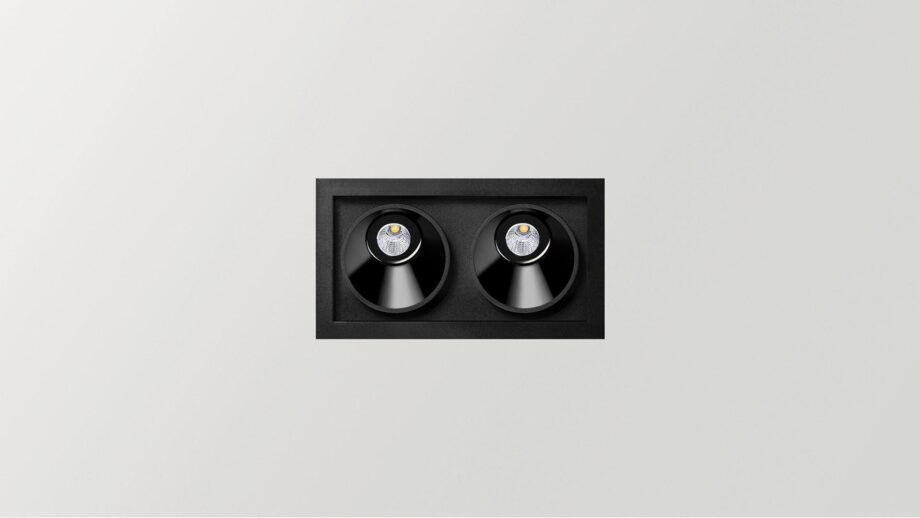 Black Foster Asymmetric Recessed 2 Spotlight Arkoslight