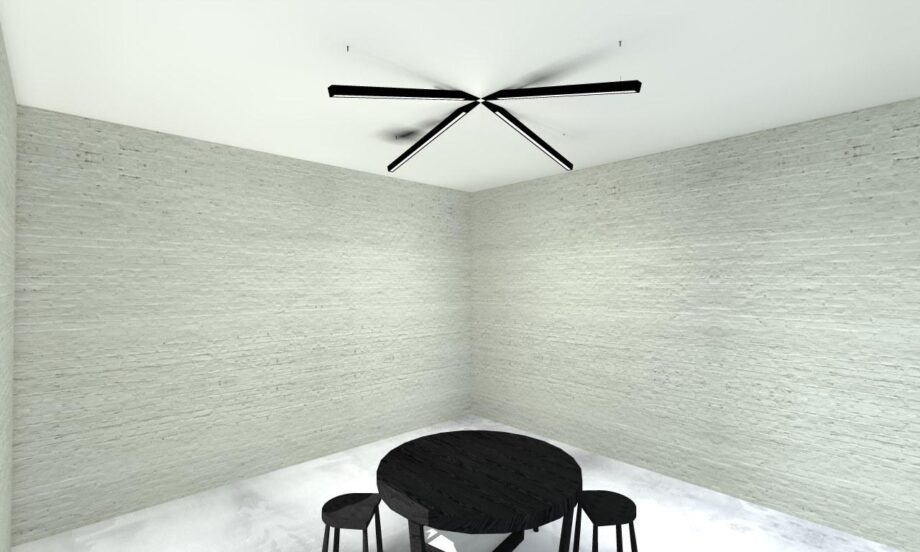 Angle Beam Ceiling Lamp Dark