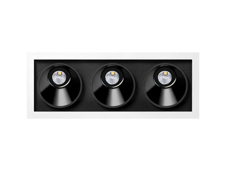Black Foster Asymmetric Recessed 3 Spotlight Arkoslight