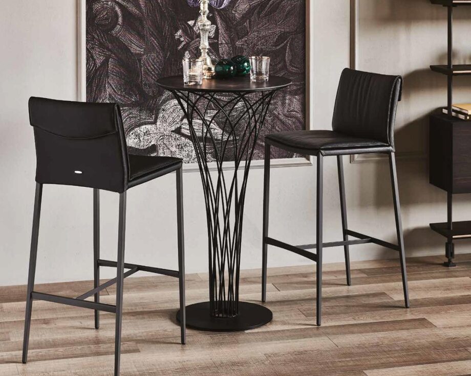 Isabel Ml bar chair | Cattelan Italia. The Isabel Ml bar chair offers maximum comfort, style, and durability with a high padded back, practical footrest, and versatile design.