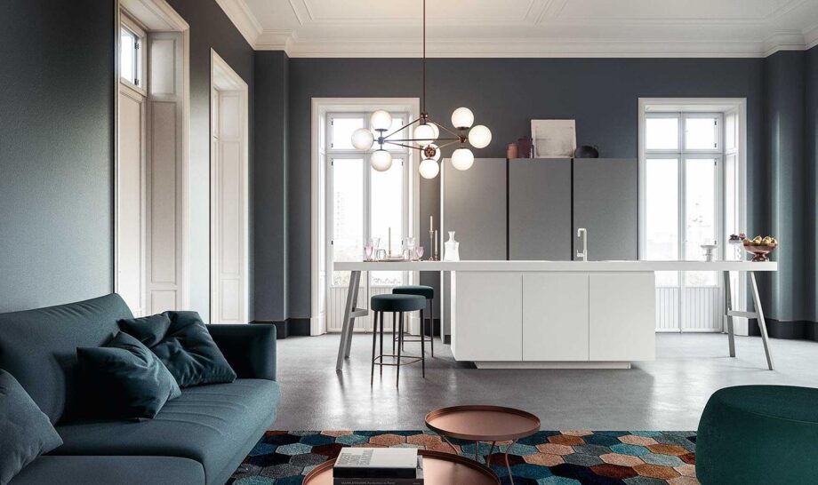 Logica L40 kitchen | ALF Valdesign. Ergonomic masterpiece with integrated handles, luxurious materials, and customizable layouts. Transform your space with style and functionality.