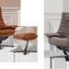 Re-vive Lounge armchair | Natuzzi Italia. The Re-vive Lounge chair intuitively supports seamless movement transitions with a quilted backrest, footrest, and weight compensation recliner function.
