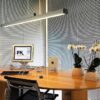 Q-Line pendant lamp | SLV. Minimalist chrome pendant lamp with acrylic shade. Sleek design, precise construction. Perfect for modern home decor.