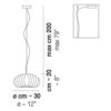 Diamante Sp pendant lamp | Vistosi. Versatile pendant lamp, handcrafted glass, available in 3 sizes, can be used as pendant, sconce, ceiling, table, or floor lamp.