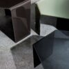3 Feet coffee table | Sovet. Unique hexagonal glass coffee tables. Customizable heights and finishes. Adds a modern touch to any space.
