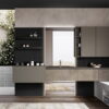 Facto bathroom | Birex. Facto by Birex offers modern, industrial design with functional organization, unique volumes, and durable materials for a stylish bathroom upgrade.