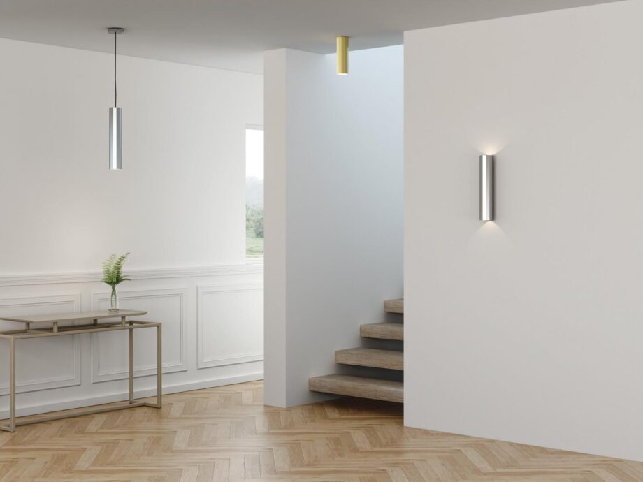 Hashira Surface 250 spotlight | Astro lighting. The Hashira Surface 250 is a sleek aluminum LED ceiling spotlight, offering dimmable lighting, seamless design, and defined shadow play inspired by neoclassical architecture.