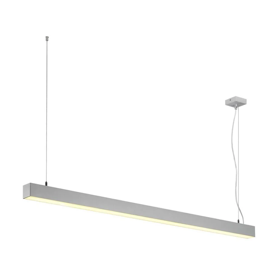 Q-Line pendant lamp | SLV. Minimalist chrome pendant lamp with acrylic shade. Sleek design, precise construction. Perfect for modern home decor.