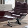 Re-vive Lounge armchair | Natuzzi Italia. The Re-vive Lounge chair intuitively supports seamless movement transitions with a quilted backrest, footrest, and weight compensation recliner function.