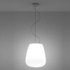 Lumi Baka pendant lamp | Fabbian. Satin-finish glass diffuser with metal support, adaptable positioning, compliant with Russian standards, not water-protected.
