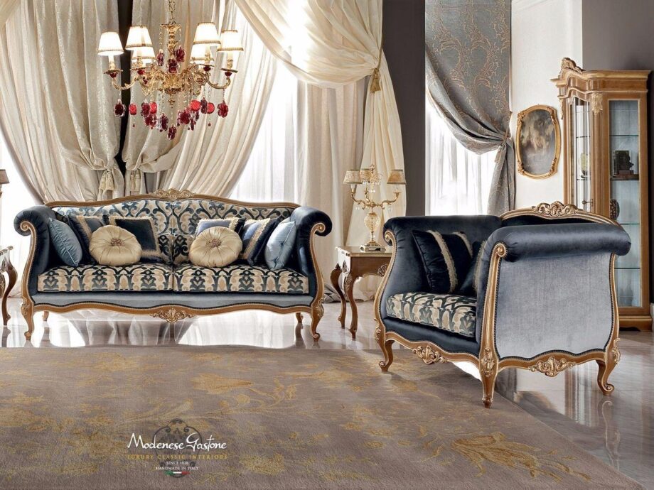 13416 sofa | Modenese Gastone. 2-seater sofa blending baroque elegance with modern flair, offering luxurious comfort with a touch of Italian charm.