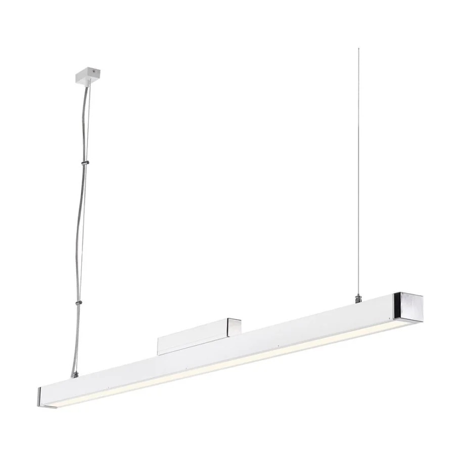 Q-Line pendant lamp | SLV. Minimalist chrome pendant lamp with acrylic shade. Sleek design, precise construction. Perfect for modern home decor.