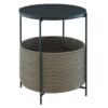 Cestino coffee table | Ligne Roset. Cestino, a stylish bedside table with a removable woven rattan basket for convenient storage and a sleek MDF top.