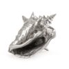 Shell decorative object | Seletti. Wunderkammer decorative object in gold-hued metal, featuring wolf skulls, snakes, and mysterious bones. Uncommon and extraordinary.