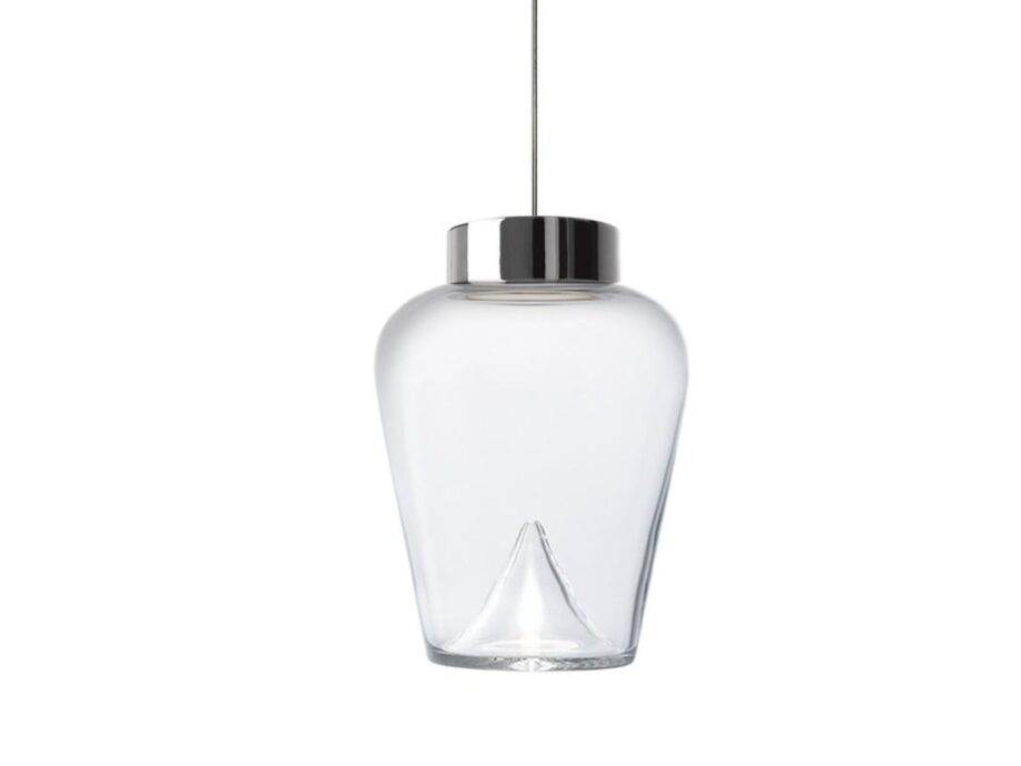 Aella Thin S pendant lamp | Leucos. Handblown glass pendant with LED light, offering dimmer function and combining timeless design with modern technology for illumination.