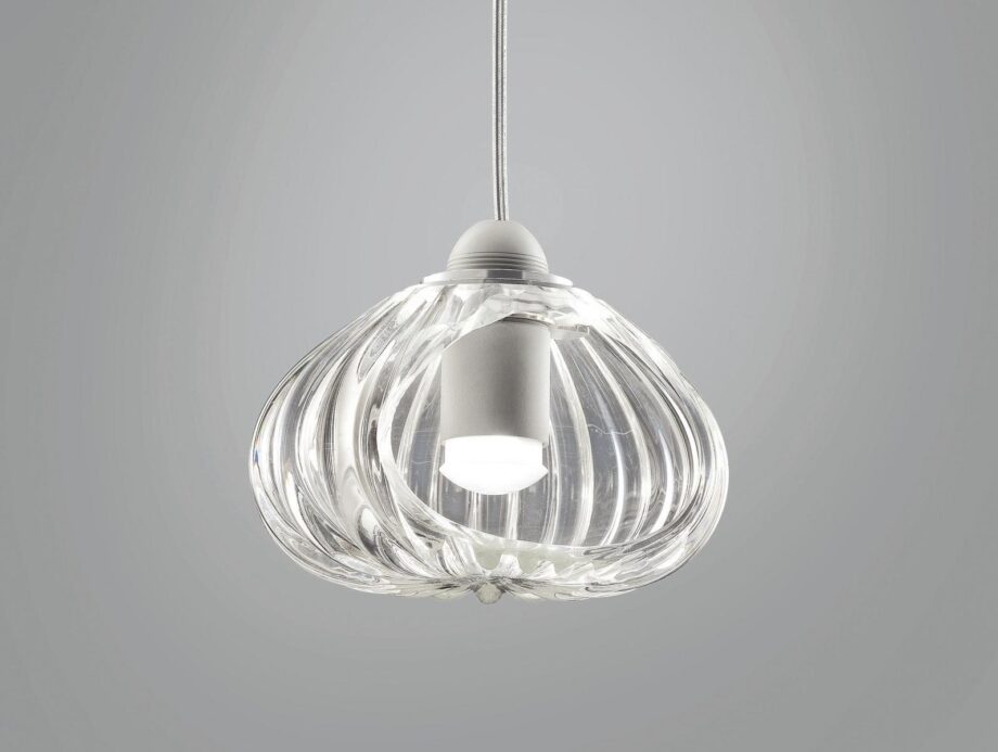 Diamante Sp pendant lamp | Vistosi. Versatile pendant lamp, handcrafted glass, available in 3 sizes, can be used as pendant, sconce, ceiling, table, or floor lamp.