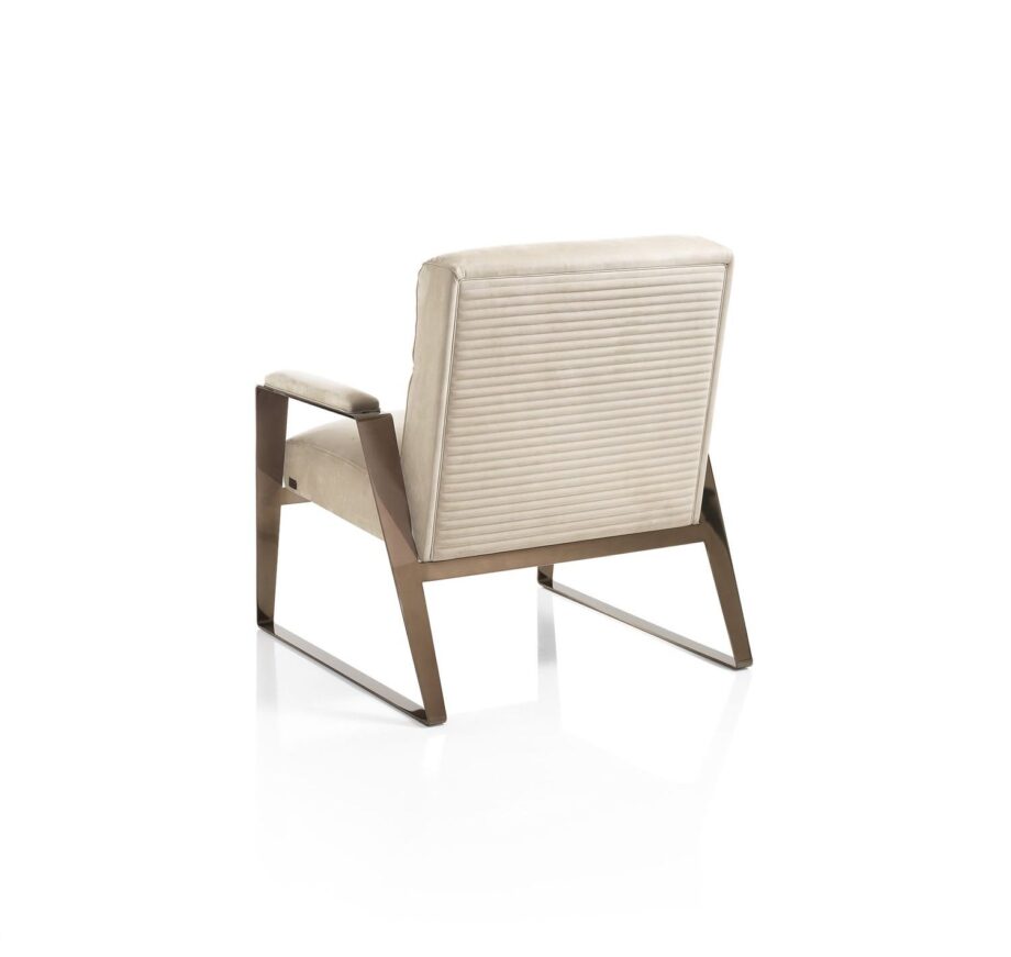 Hollywood armchair | DV home. Luxurious Art Deco armchair, handcrafted in Italy with solid wood, polished chrome steel, and premium upholstery.