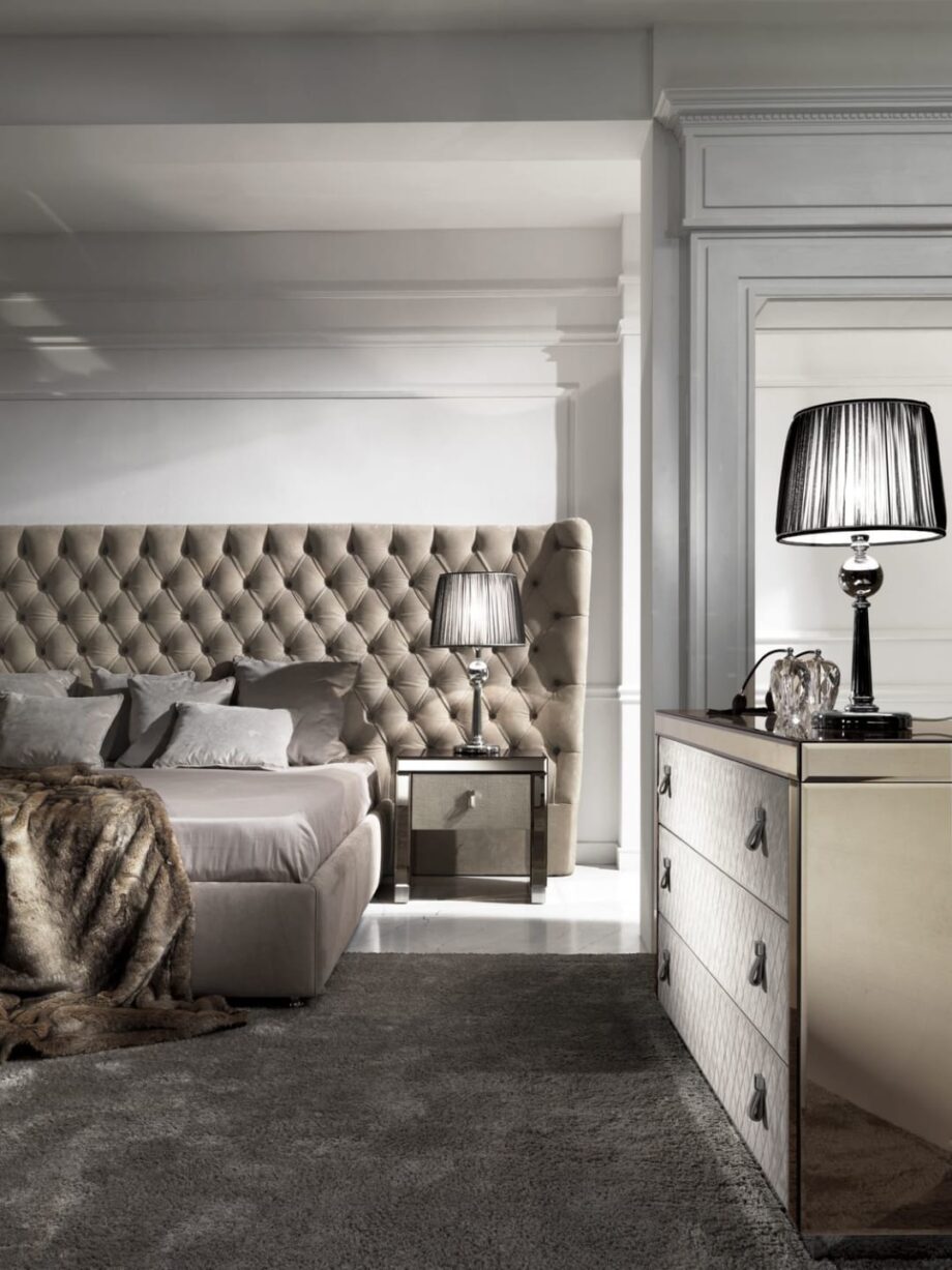 Douglas table lamp | DV home. An exquisite Art Deco table lamp with a lustrous metal base and a sophisticated pleated fabric shade.