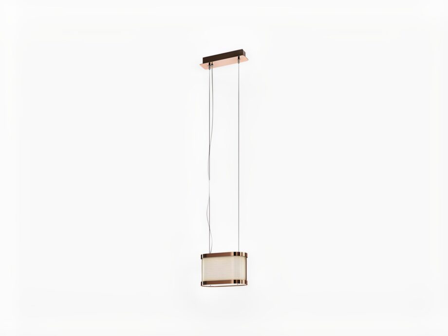 Gordon pendant lamp | DV home. Exquisite Art Deco suspension lamp with luxurious metal finishes and a soft fabric shade, creating an elegant ambiance.