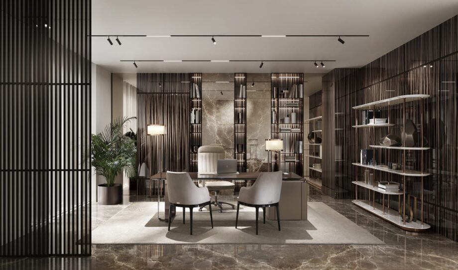 Manhattan shelving unit | DV home. Elegant designer bookcase featuring a unique modular structure and luxurious metallic finishes.
