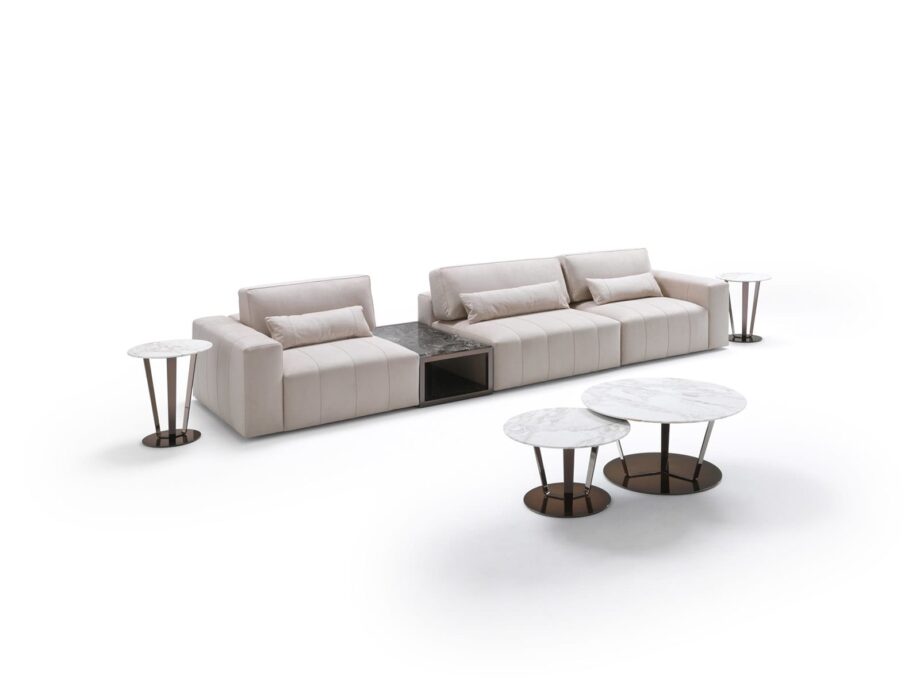 Edmond Lounge coffee table | DV home. Luxurious Art Deco coffee table with a metal base and exquisite marble or onyx top, perfect for sophisticated interiors.