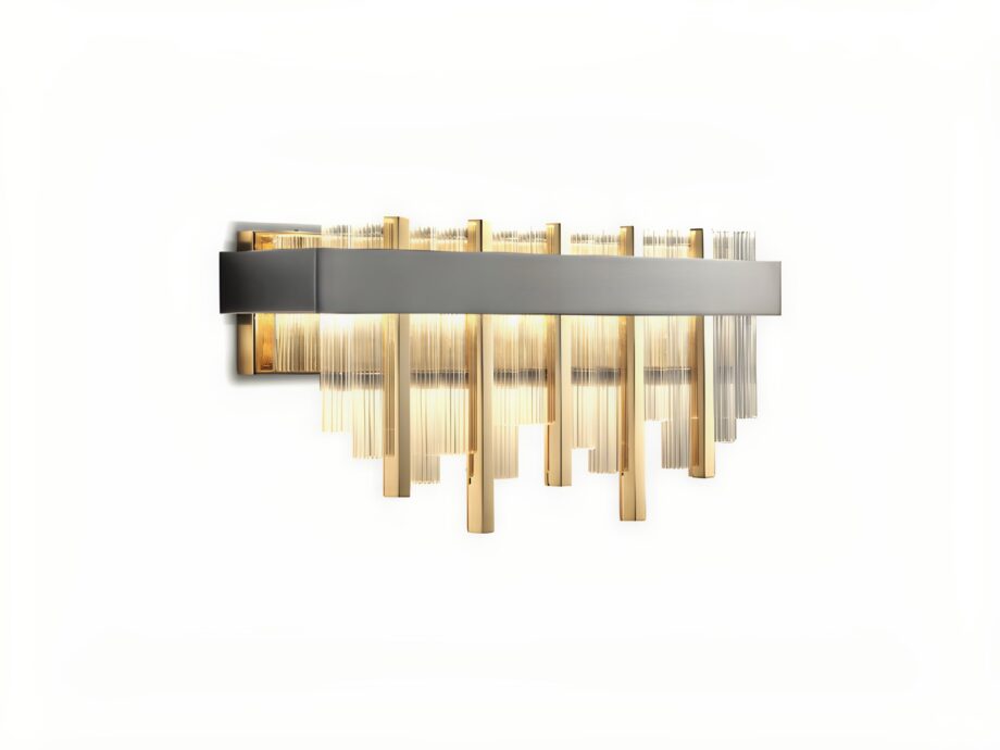 Elite wall lamp | DV home. Exquisite wall lamp featuring hexagonal columns and transparent glass, perfect for luxury interiors.