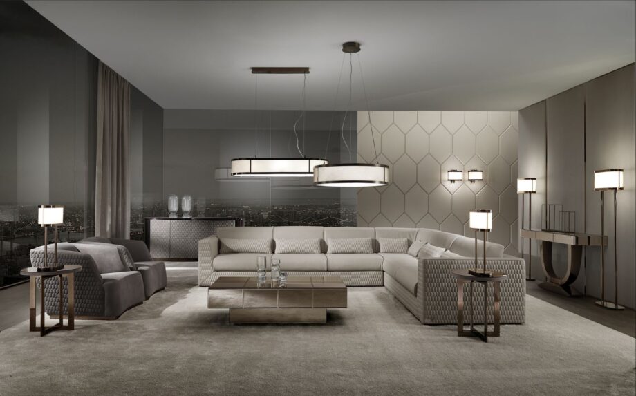 Venice armchair | DV home. Luxurious Art Deco armchair with unique hexagon quilting and polished steel base, offering supreme comfort.