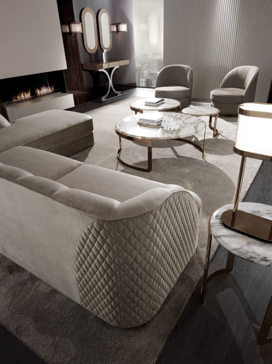 Charlotte sofa | DV home. Elegant sofa with soft forms, available in modular configurations and various upholsteries for a luxurious interior.