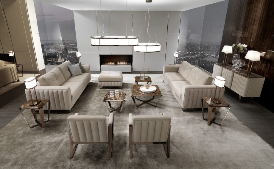 Ritz coffee table | DV home. Exquisite coffee table with a marble top and metal base, combining luxury and functionality.