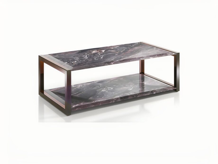 Edmond Lounge coffee table | DV home. Luxurious Art Deco coffee table with a metal base and exquisite marble or onyx top, perfect for sophisticated interiors.