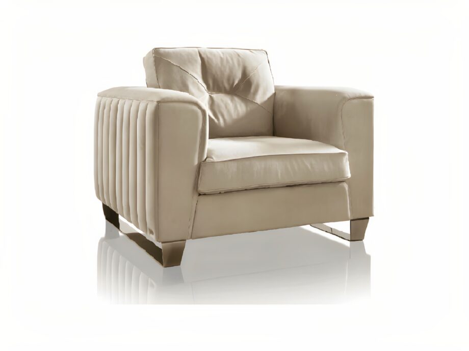 Beverly armchair | DV home. Luxury Art Deco armchair with solid wood frame, goose feather cushions, and elegant metal feet for ultimate comfort.