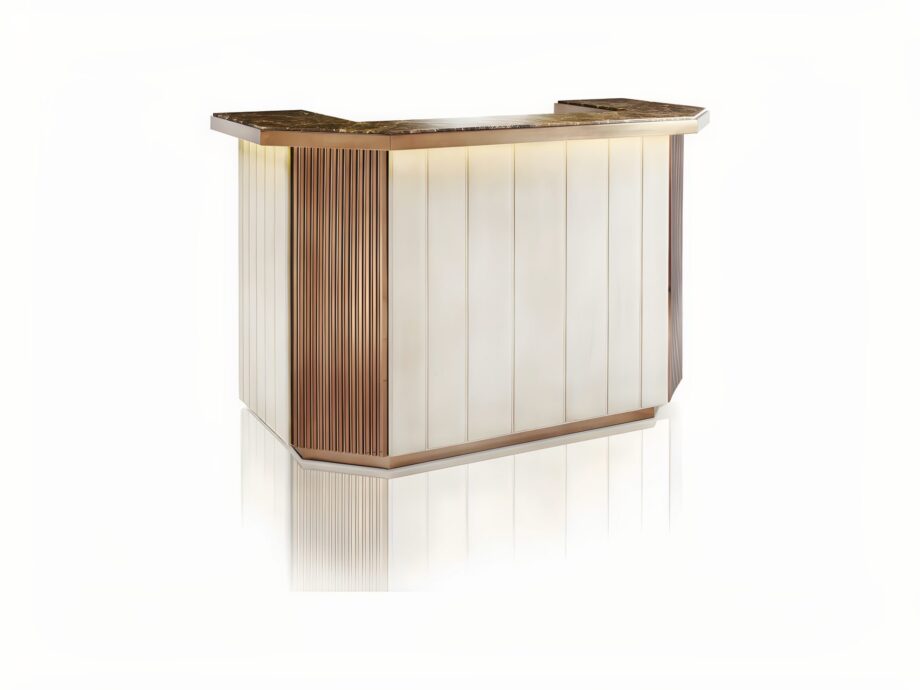 Charlotte bar cabinet | DV home. Elegant bar cabinet crafted from Macassar ebony, marble, and leather with integrated lighting and wine cellar.