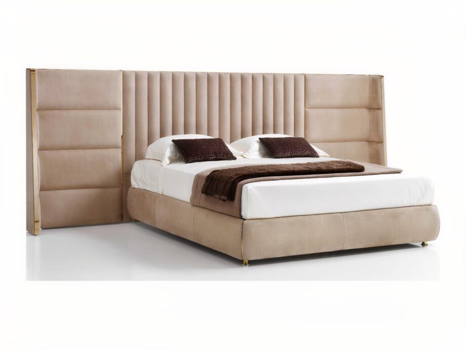 Beverly Maxi bed | DV home. Luxurious bed with a high headboard and elegant design, perfect for creating a sophisticated bedroom.
