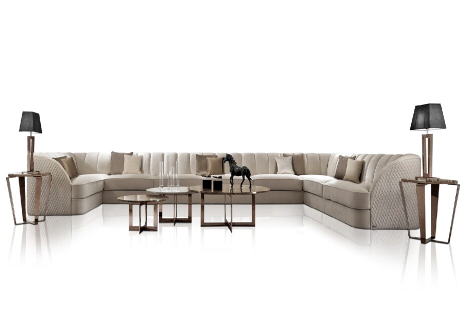Charlotte sofa | DV home. Elegant sofa with soft forms, available in modular configurations and various upholsteries for a luxurious interior.