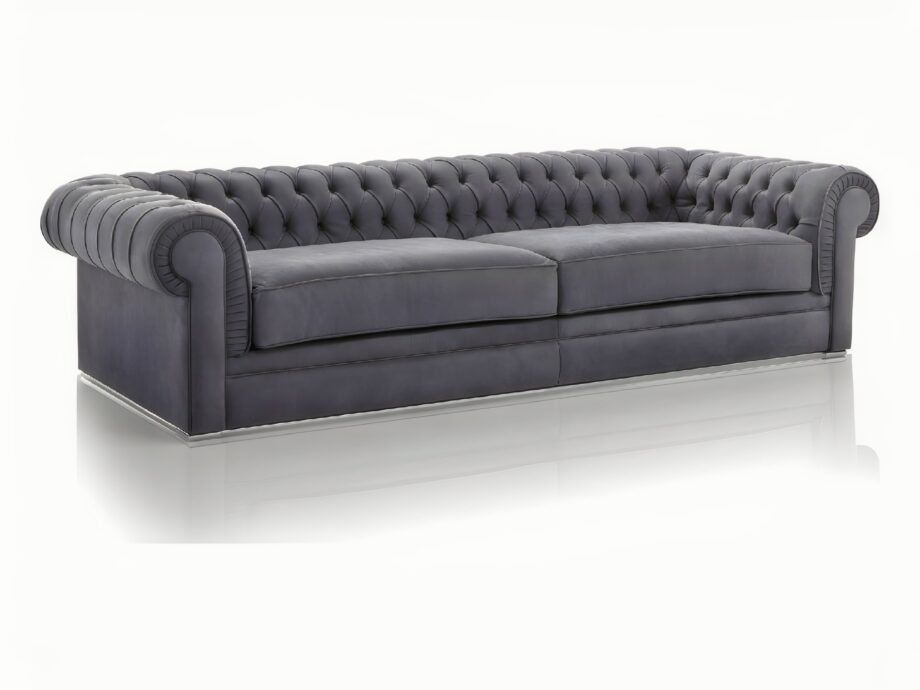 Lord Chester sofa | DV home. Exquisite tufted sofa, handcrafted with solid wood and chrome, epitomizing classic Italian luxury.