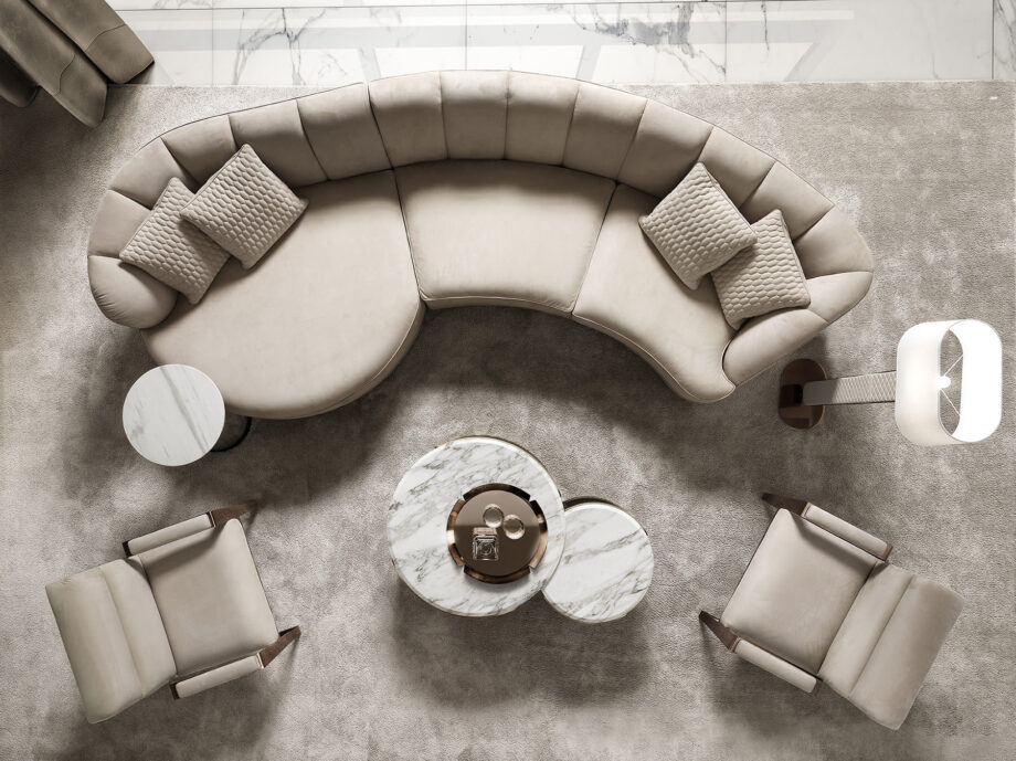Coco coffee table | DV home. Elegant round coffee table with a metal base and luxurious marble top, handcrafted in Italy.