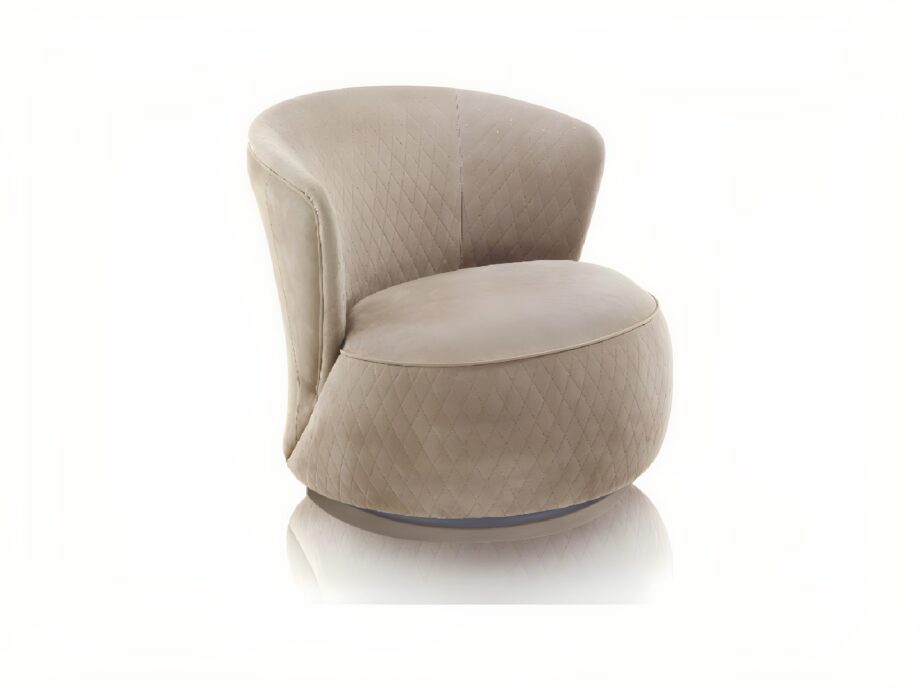 Soho armchair | DV home. Luxurious swivel armchair with distinctive quilted processing, handcrafted in Italy for supreme comfort and Art Deco elegance.